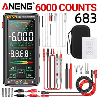 ANENG 683 6000 Counts Multimetro  Smart Multimeter High-end Touch  Test Rechargeable Multitester AC/DC Voltage Tester Current To