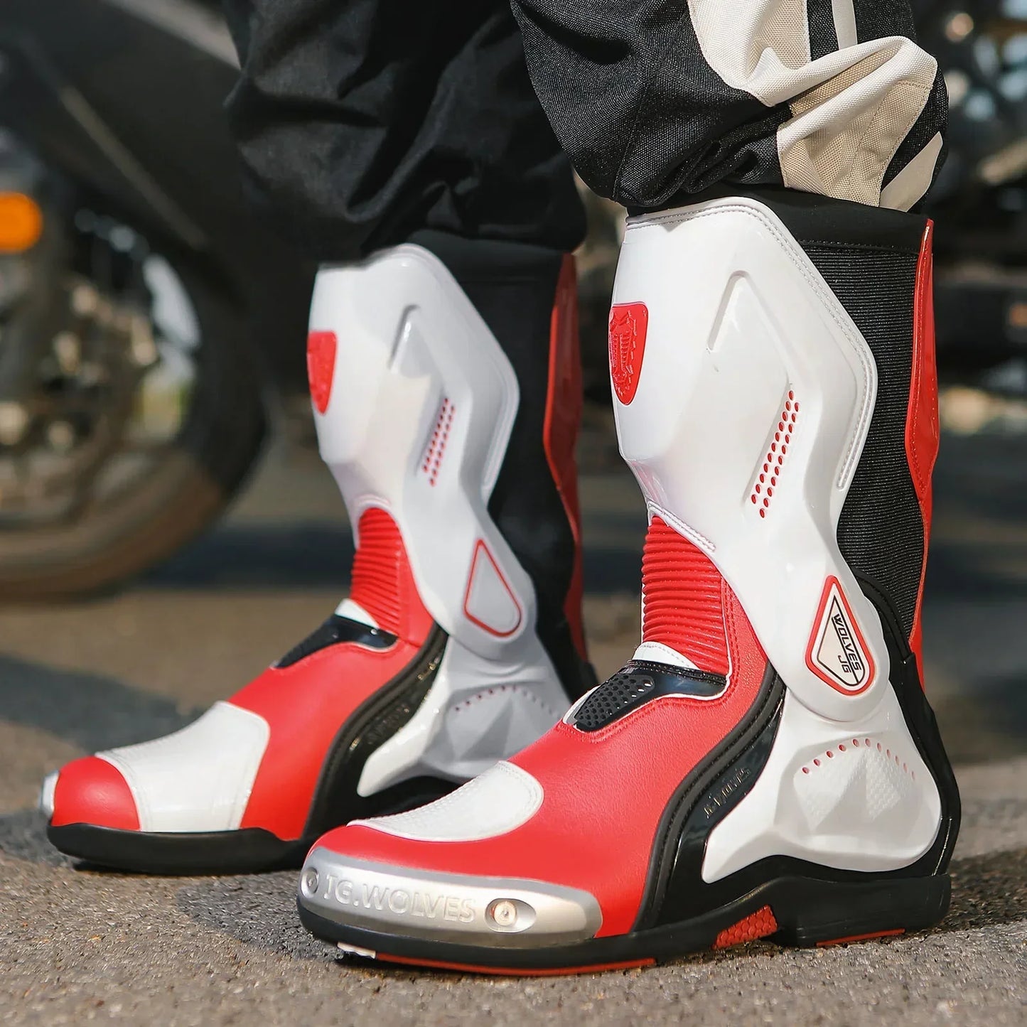 Professional Off-road Motorcycle Anti-slip Mid-calf Long  Ankle Off-road Racing Wear-resistant Motorcycle Rider Protective Shoes