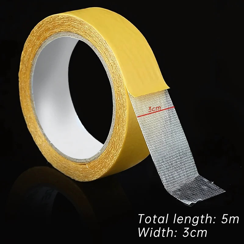 5M Super Strong Double Sided Tape Extra Strong Adhesive Non-slip Tape Waterproof Tape Translucent MeshTape for Kitchen Bathroom