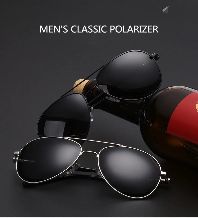 Sunglasses Men  Polarized Fashion Classic Pilot Sun Glasses Fishing Driving Goggles Shades For Women Oculos