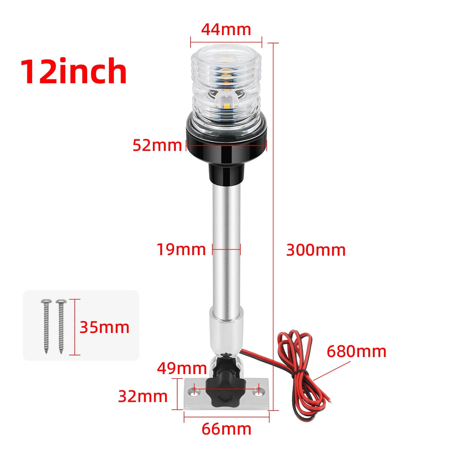 AD 12V 24V Sailing Signal Light Boat Navigation Light Fold Down 360 Degree LED for Yacht Marine Anchor Light Boat Accessories