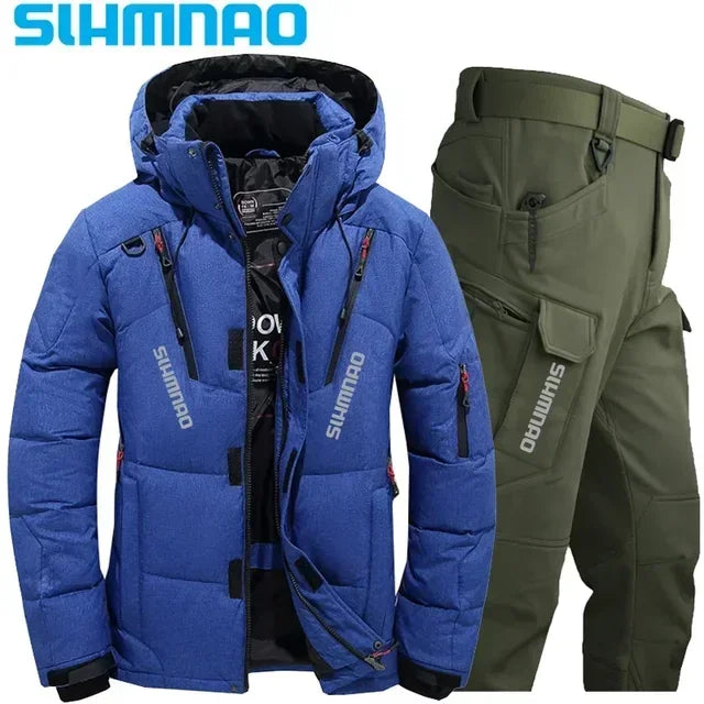 Thick waterproof jacket for autumn and winter, warm and cold resistant hiking suit, heat-resistant and wear-resistant fishing su