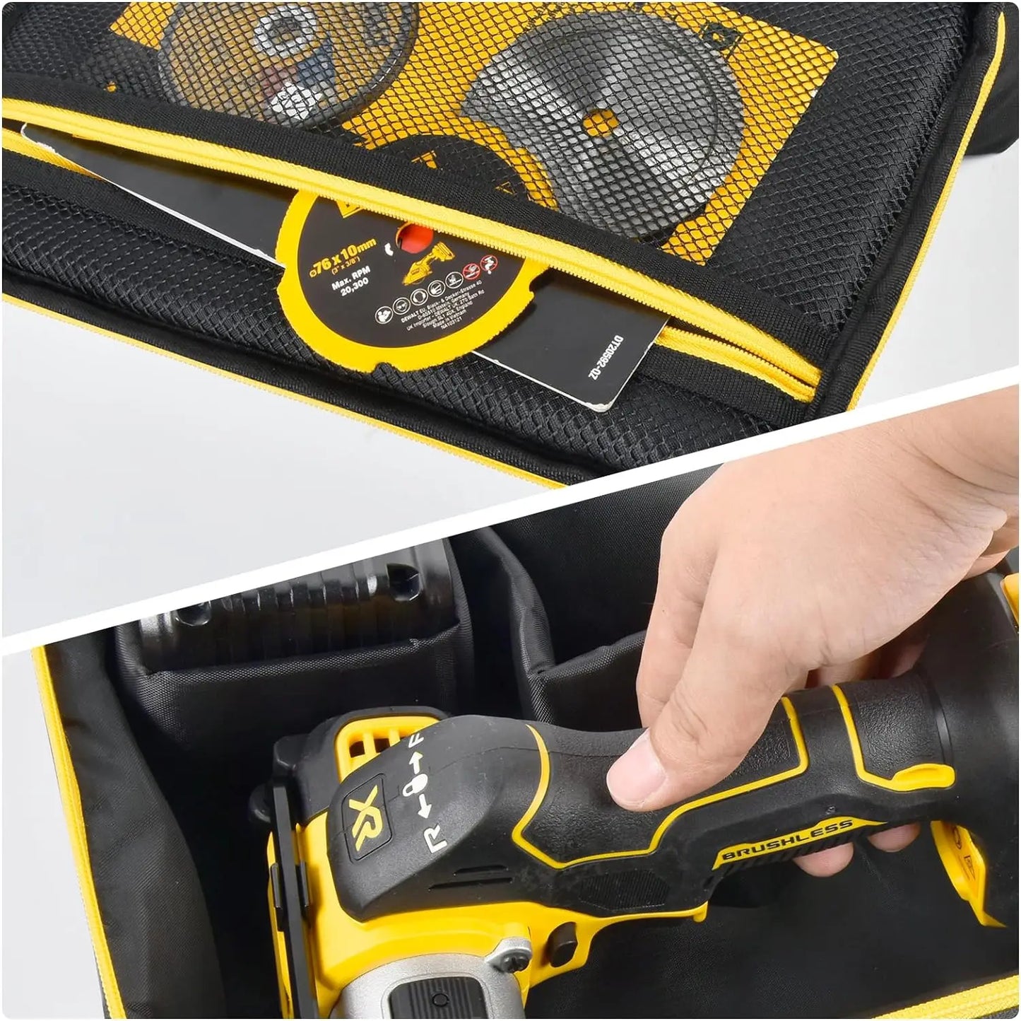 Bag Compatible with DEWALT 20V MAX Cut Off Tool 3 in 1 Brushless (DCS438B), Storage Case Carrying Holder Organizer