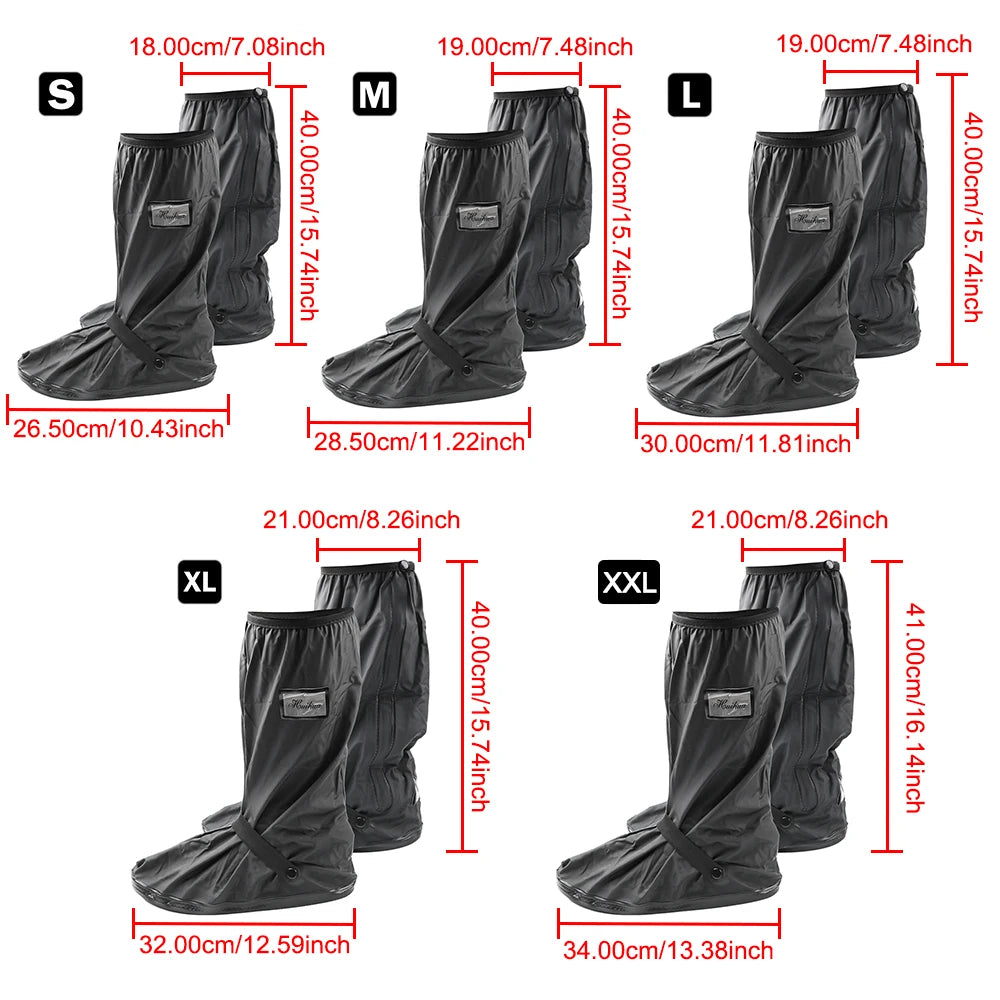 Reusable Motorcycle Scooter Dirt Bike Rain Shoes Cover Non-Slip Boot Covers Unisex Bicycle Shoes Protectors  For Rainy Snowy Day