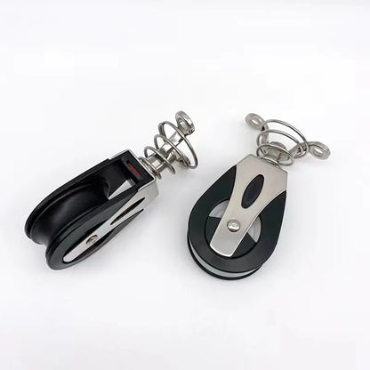316 Stainless Swivel Nylon Pulley Block 1500 Lbs Sailing Boat Loading Single Kayak Pulley Block Lifting Swivel Bearing Sheave