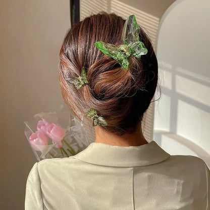 Cute Transparent Hair Claw Clips Barrettes Mini Butterfly Hair Clips for Women Non-slip Girls Headband Hair Accessories