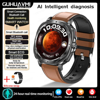 2025 New For XIAOMI Health Watch Uric Acid Blood Pressure Blood oxygen Body Analysis Body Fat SmartWatch ECG+PPG Clock Women Men