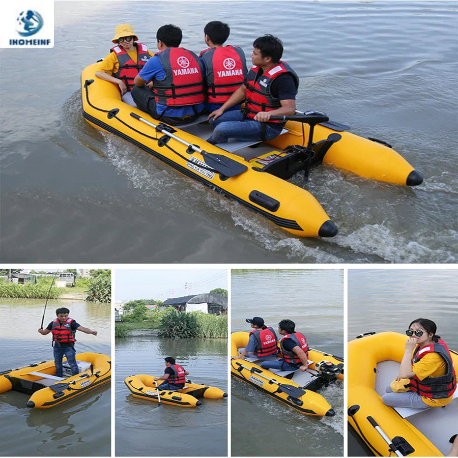 New 0.9mm Thickening (2.3~3.3m) Assault Boat Set 2-6 People Assault Boat Air Alloy Floor Lifeboat Kayak Inflatable Fishing Boat