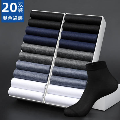 10pairs Men's Fashion Cotton Breathable Comfortable Ankle Socks, Men's Summer Socks