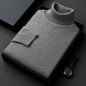 Sweatwear Mens Anti-pilling High Quality Knitted Turtleneck Sweater Slim Fit Long Sleeve Pullover Solid Color Trend Men Clothing