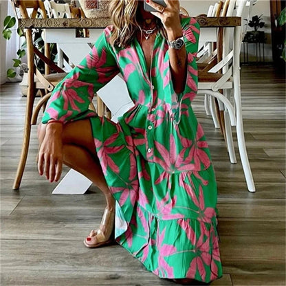 Oversized Dress for Women Clothing 2023 Summer Plus Size Boho Beach Floral Mini Dress Large Size Female Casual Long Skirt Vestid