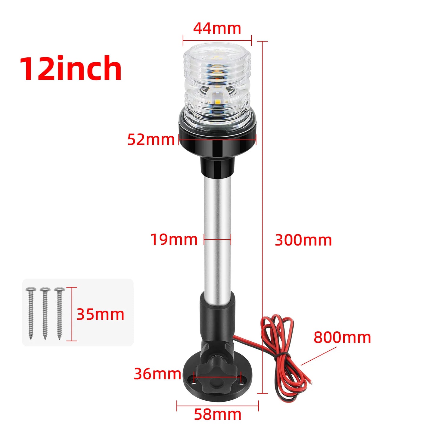 AD 12V 24V Sailing Signal Light Boat Navigation Light Fold Down 360 Degree LED for Yacht Marine Anchor Light Boat Accessories