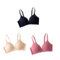 3Pcs/Set Seamless Bras For Women Non-wire Glossy Underwear Push Up Bra Without Steel Ring 3/4 Cup Female Comfort Lingerie