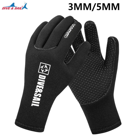 DIVE SAIL 3/5mm Neoprene Diving Winter Heated Gloves For Men Women Diver Wetsuit Snorkeling Canoeing Underwater Hunting Glove