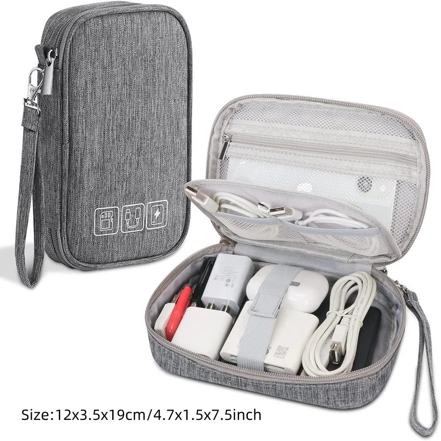 Portable Digital Storage Bag USB Gadget Waterproof Cable Organizer Pouch Electronics Devices Accessories Pack Supplies