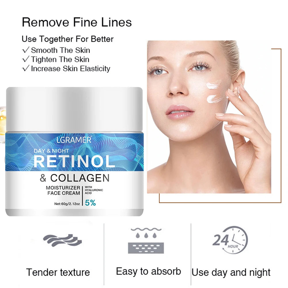 Retinol Firming Face Cream Lifting Neck Anti-aging Remove Wrinkles Night Day Cream Moisturizing Facial Serum Body Skin Care