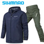 Spring and Autumn fishing suit set, hooded windproof and waterproof, outdoor mountaineering suit, tactical pants