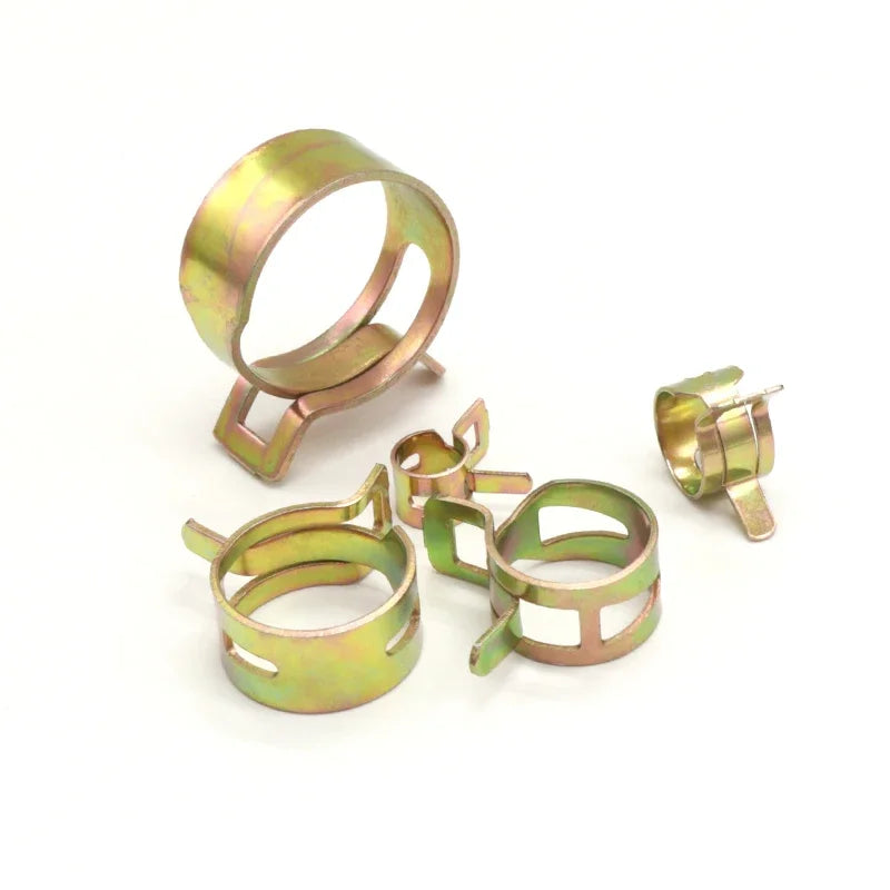 10 Pieces of Manganese Steel Spring Clamps Pressure  Galvanized Elastic Cramp Hose Cramp Water Pipe Clamps