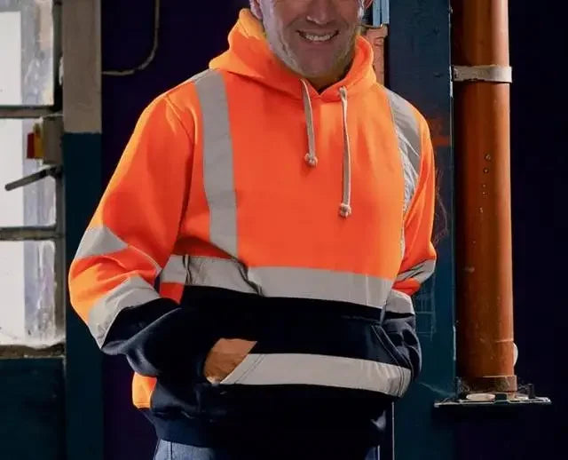 Men Reflective Strip Sanitation Overalls Fleece Hooded Jacket for Cold-Proof Outdoor Sweater Work Safety Coat Outdoor