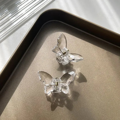 Cute Transparent Hair Claw Clips Barrettes Mini Butterfly Hair Clips for Women Non-slip Girls Headband Hair Accessories