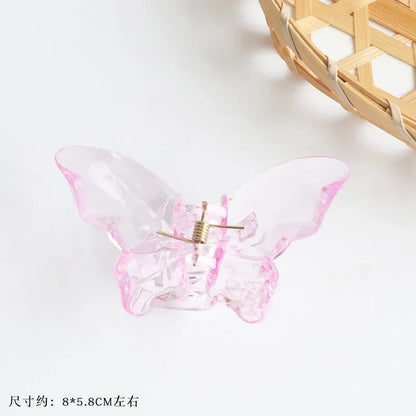 Cute Transparent Hair Claw Clips Barrettes Mini Butterfly Hair Clips for Women Non-slip Girls Headband Hair Accessories