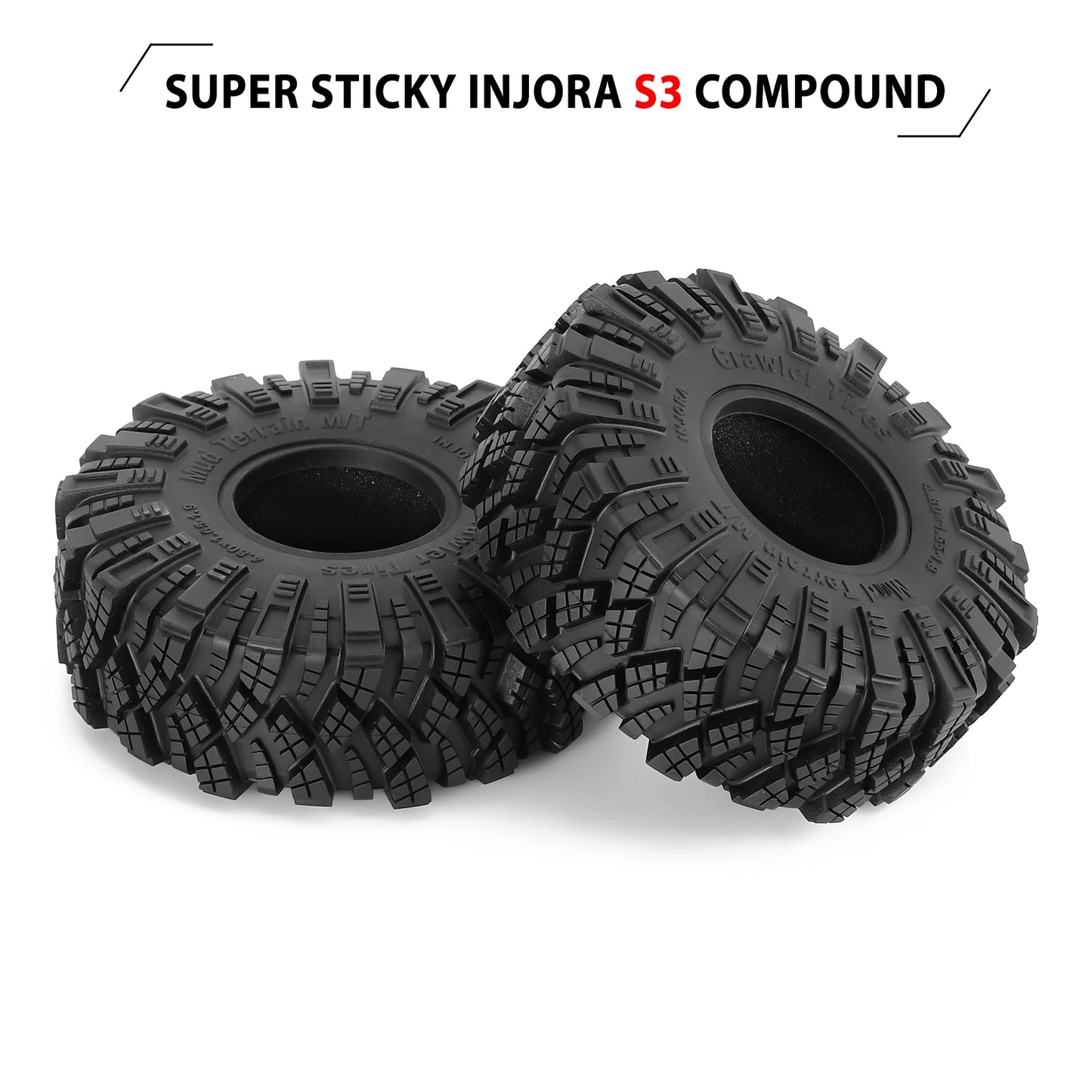 INJORA Kraken Claw 122*42MM Mud Terrain 1.9" Wheel Tires for 1/10 RC Crawler Car Axial SCX10 Pro Capra UTB18 TRX4 Redcat (T1912)