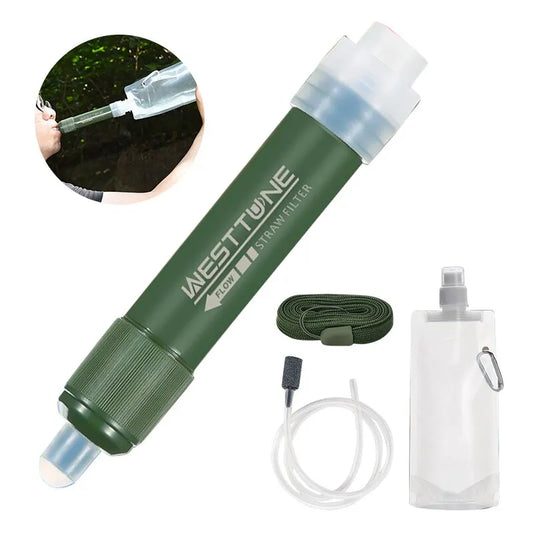 Outdoor Mini Filter Straw Set TUP Carbon Fiber Camping Purification Water Purifier for Survival Or Emergency Supplies