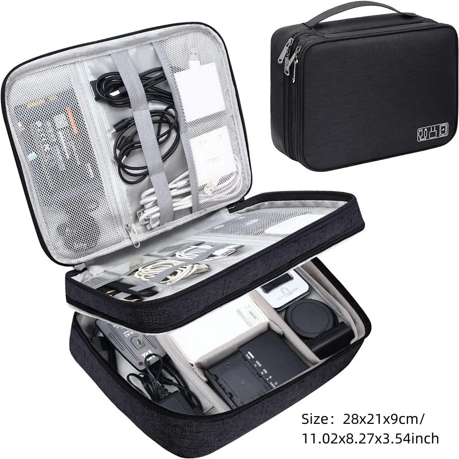 Portable Digital Storage Bag USB Gadget Waterproof Cable Organizer Pouch Electronics Devices Accessories Pack Supplies