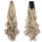 Synthetic Long Wavy Ponytail Ash Blonde Color Drawstring Ponytail Clip-on Hair Extensions For Women Black Blond Daily Use