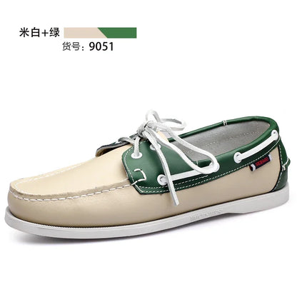 Male Classic Boat Shoes Leather Hot Sale New Men's Outdoor Walking Shoes Men Wedding Dress Shoes Lace-Up Fashion Men Loafers