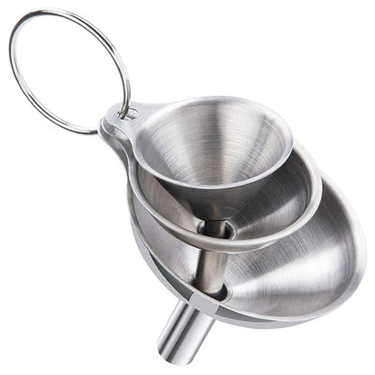 3/5 Pcs Stainless Steel Kitchen Funnels Set Food Grade Metal Funnels for Filling Bottles Small Funnels for Essential Oil Spices
