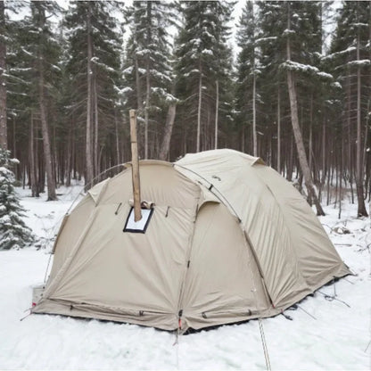 New Fireproof Hot Tent 2 Person Waterproof Extend Dome Snow Skirt Tent for Camping Hiking Hunting Winter 4 Season