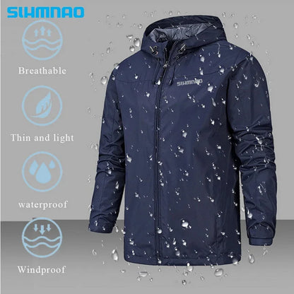 Spring and Autumn fishing suit set, hooded windproof and waterproof, outdoor mountaineering suit, tactical pants