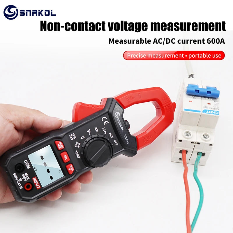 SK213 Digital Clamp Meter 600A AC DC Current True RMS Auto Ran Pliers Ammeter Voltage Voltmeter Professional Electrical Tester