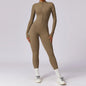 Winter Autumn Women's One-piece Yoga Jumpsuit leggings Long-sleeved Warm ski Overalls Outerwear High Elastic Cycling Bodysuit