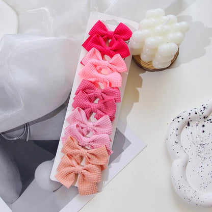 6/10Pcs/Set 2025 Fashion New Cute Ribbon Bowknot Hair Clips for Kids Handmade Baby Girls Hair Accessories