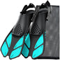 Snorkel Fins Adjustable Buckles Swimming Flippers Short Silicone Scuba Diving Shoes Open Heel Travel Size Adult Men Womens