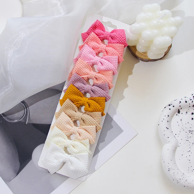 6/10Pcs/Set 2025 Fashion New Cute Ribbon Bowknot Hair Clips for Kids Handmade Baby Girls Hair Accessories