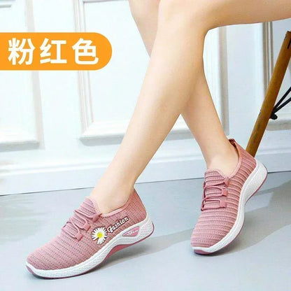 Adult sneakers, women's light running shoes, net shoes, comfortable soft soled sneakers, women's breathable casual single shoes