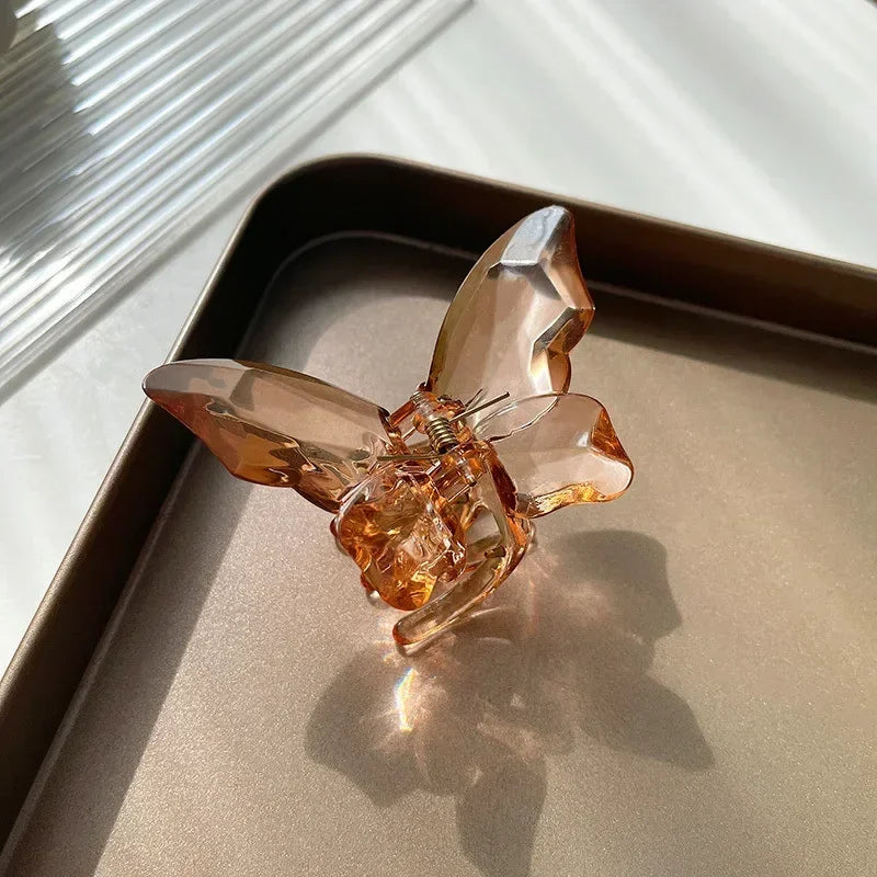 Cute Transparent Hair Claw Clips Barrettes Mini Butterfly Hair Clips for Women Non-slip Girls Headband Hair Accessories