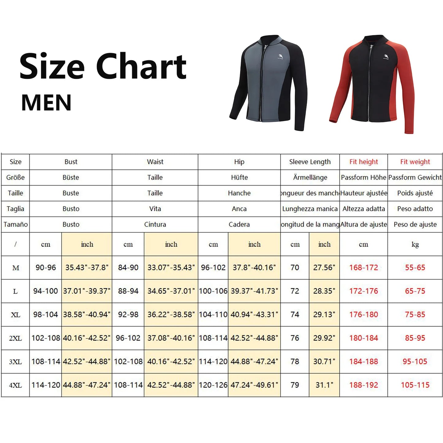 Oulylan Swimming Men's Split Long Sleeve Surf Snorkel Top Jacket 2mm Neoprene Wetsuit Warm Water Sports Surf Diving