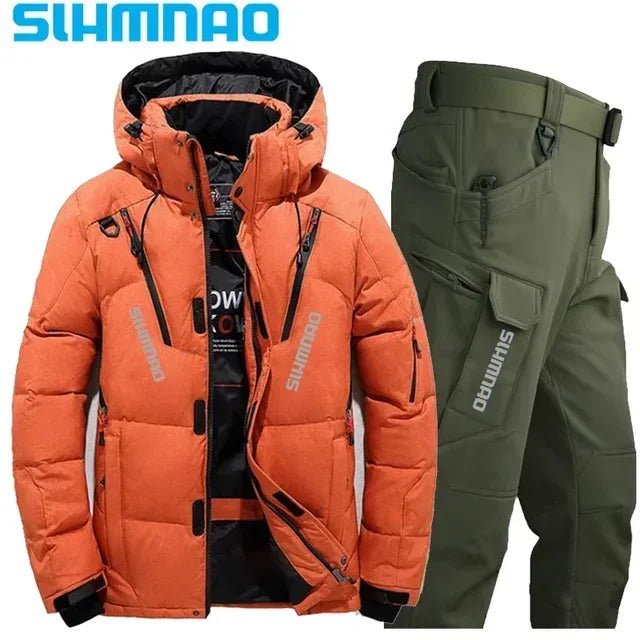 Thick waterproof jacket for autumn and winter, warm and cold resistant hiking suit, heat-resistant and wear-resistant fishing su