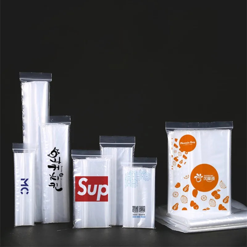 StoBag 50/100pcs PE Transparent Ziplock Bags Thick Self-sealing Clear Food Packaging Pouches Plastic Storage Waterproof Reusable