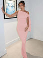 Hugcitar Fashion Solid O Neck Sleeveless Patchwork Sexy Bodycon Maxi Prom Dress Summer Women Clothes Party Festival Club Y2K