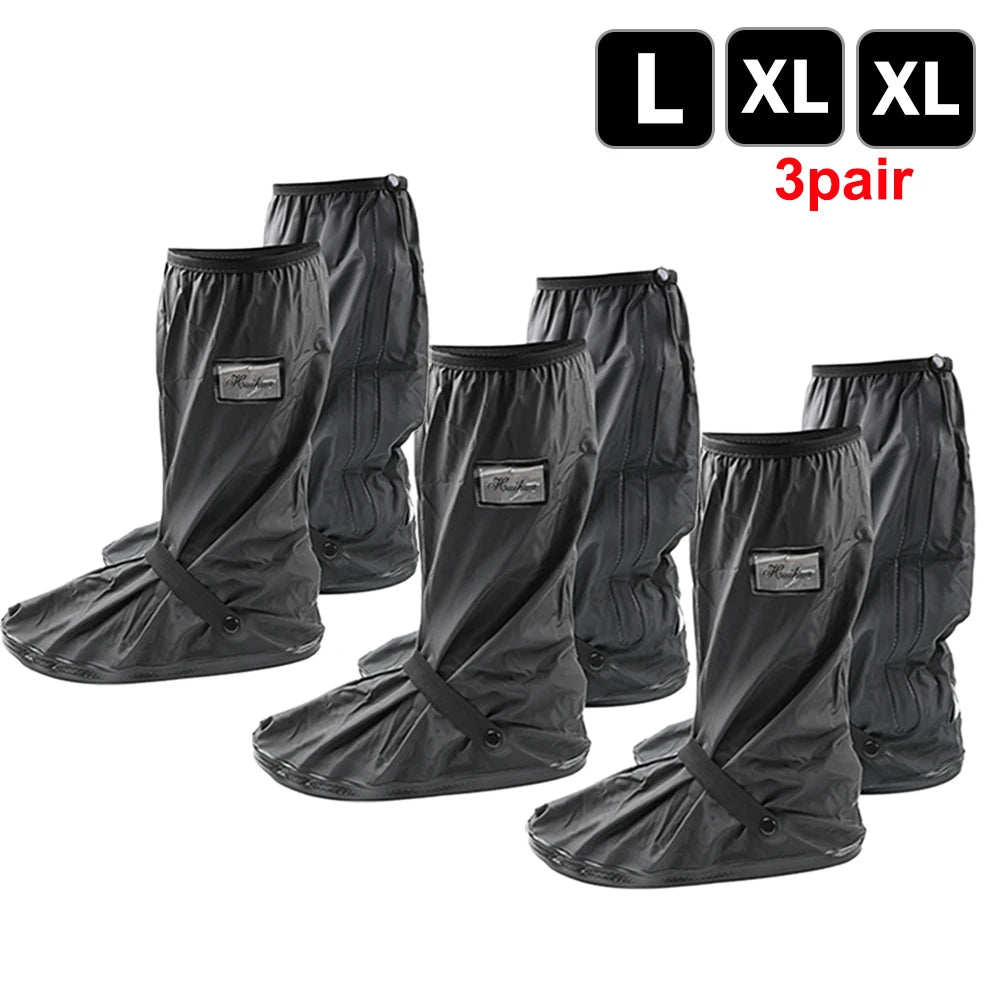 Reusable Motorcycle Scooter Dirt Bike Rain Shoes Cover Non-Slip Boot Covers Unisex Bicycle Shoes Protectors  For Rainy Snowy Day