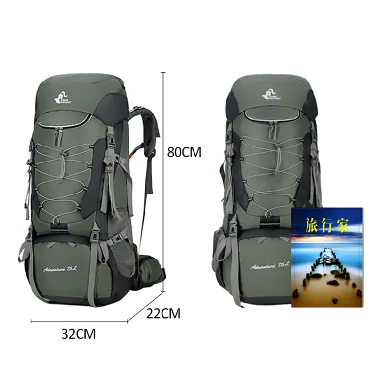 75L Camping Backpack Travel Sport Bag With Rain Cover Climbing Mountaineering Trekking Outdoor Rucksack Hiking Bag Shoulder Men