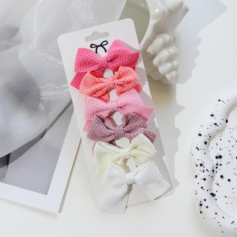 6/10Pcs/Set 2025 Fashion New Cute Ribbon Bowknot Hair Clips for Kids Handmade Baby Girls Hair Accessories