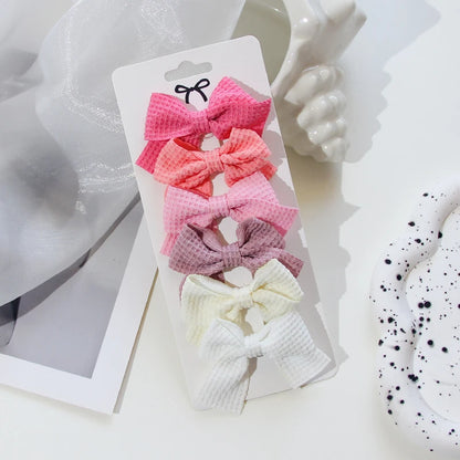 6/10Pcs/Set 2025 Fashion New Cute Ribbon Bowknot Hair Clips for Kids Handmade Baby Girls Hair Accessories