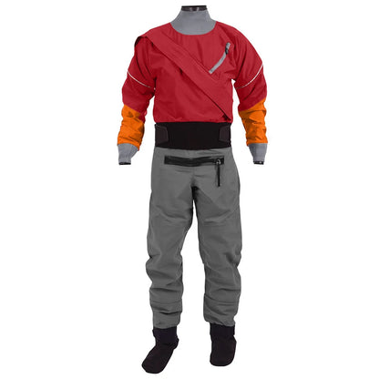 Kayak Dry Suit for Men 3-layer Waterproof Fabric Drysuit With Latex on Neck and Wrist White Water River Pending