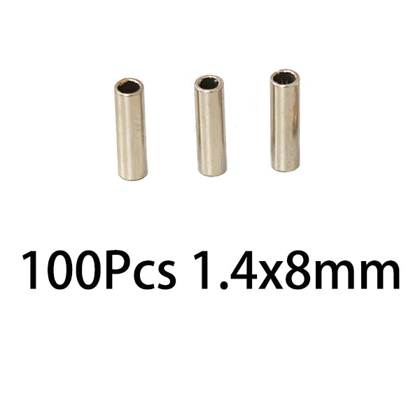 100pcs Fishing Line Connector Fixing Accessories Crimp Sleeve Copper Tube Wire Pipe Crimp Sleeves Carp Fishing Accessories Pesca